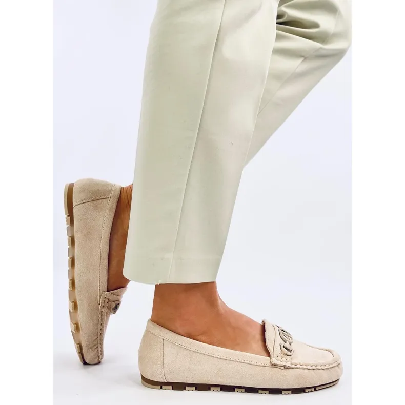 Trabei Beige women's suede moccasins