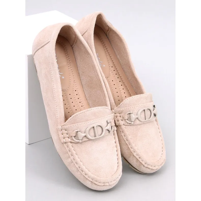 Trabei Beige women's suede moccasins