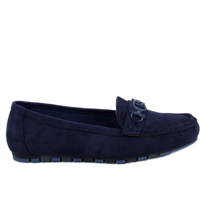 Trabei Navy women's suede moccasins blue