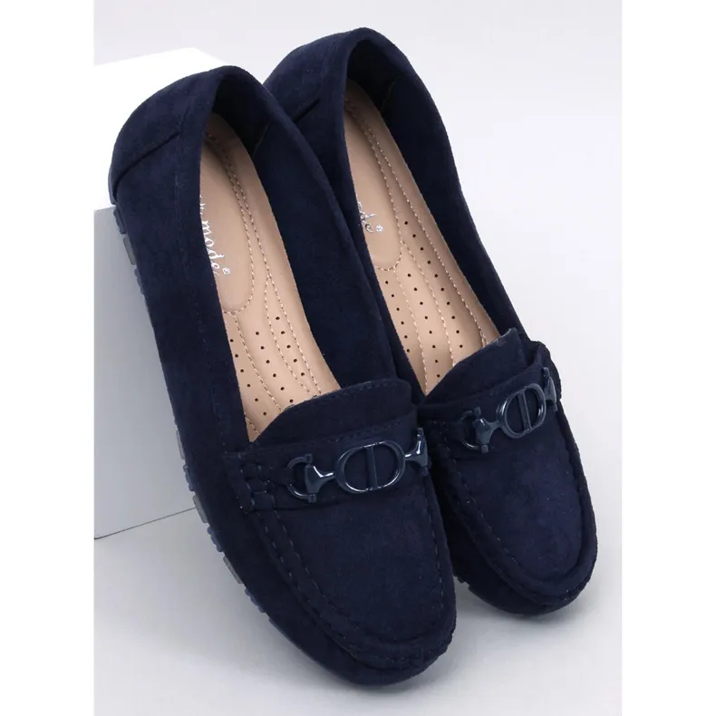 Trabei Navy women's suede moccasins blue