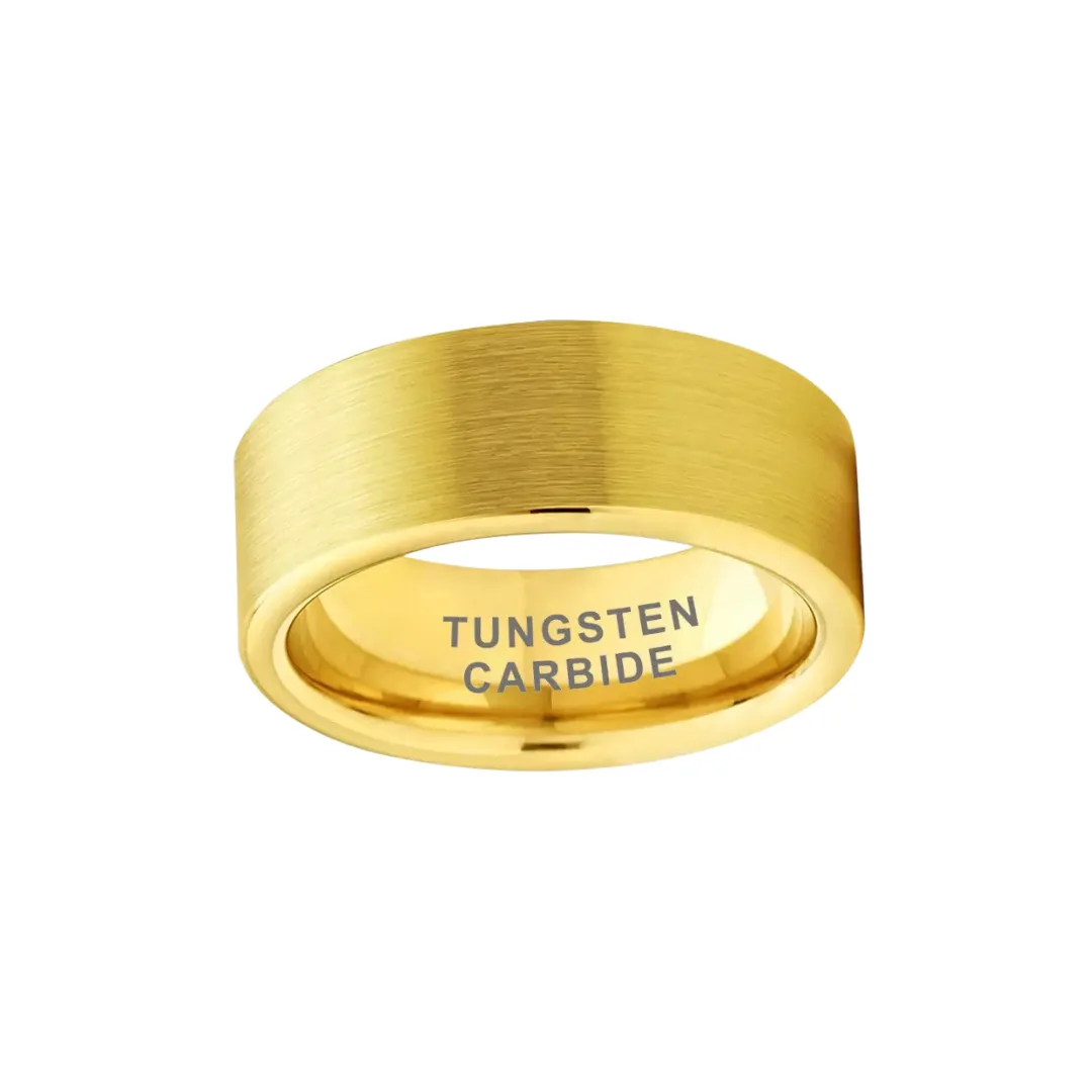 TUNGSTEN FLAT BRUSHED GOLD BAND