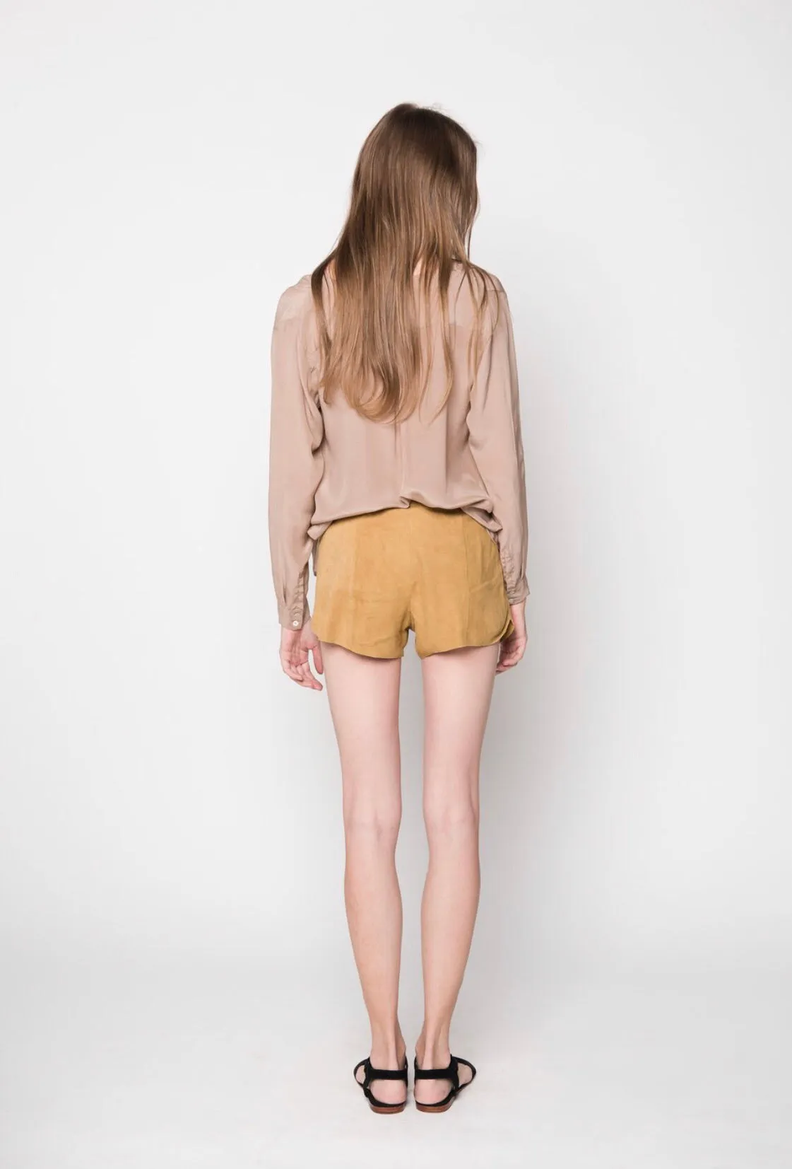 Uma & Leopold Suede Leather Shorts