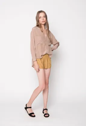 Uma & Leopold Suede Leather Shorts