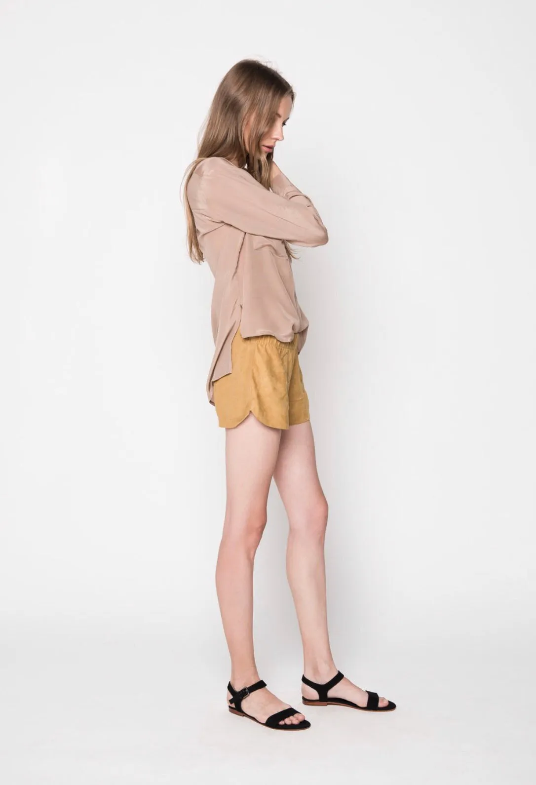 Uma & Leopold Suede Leather Shorts