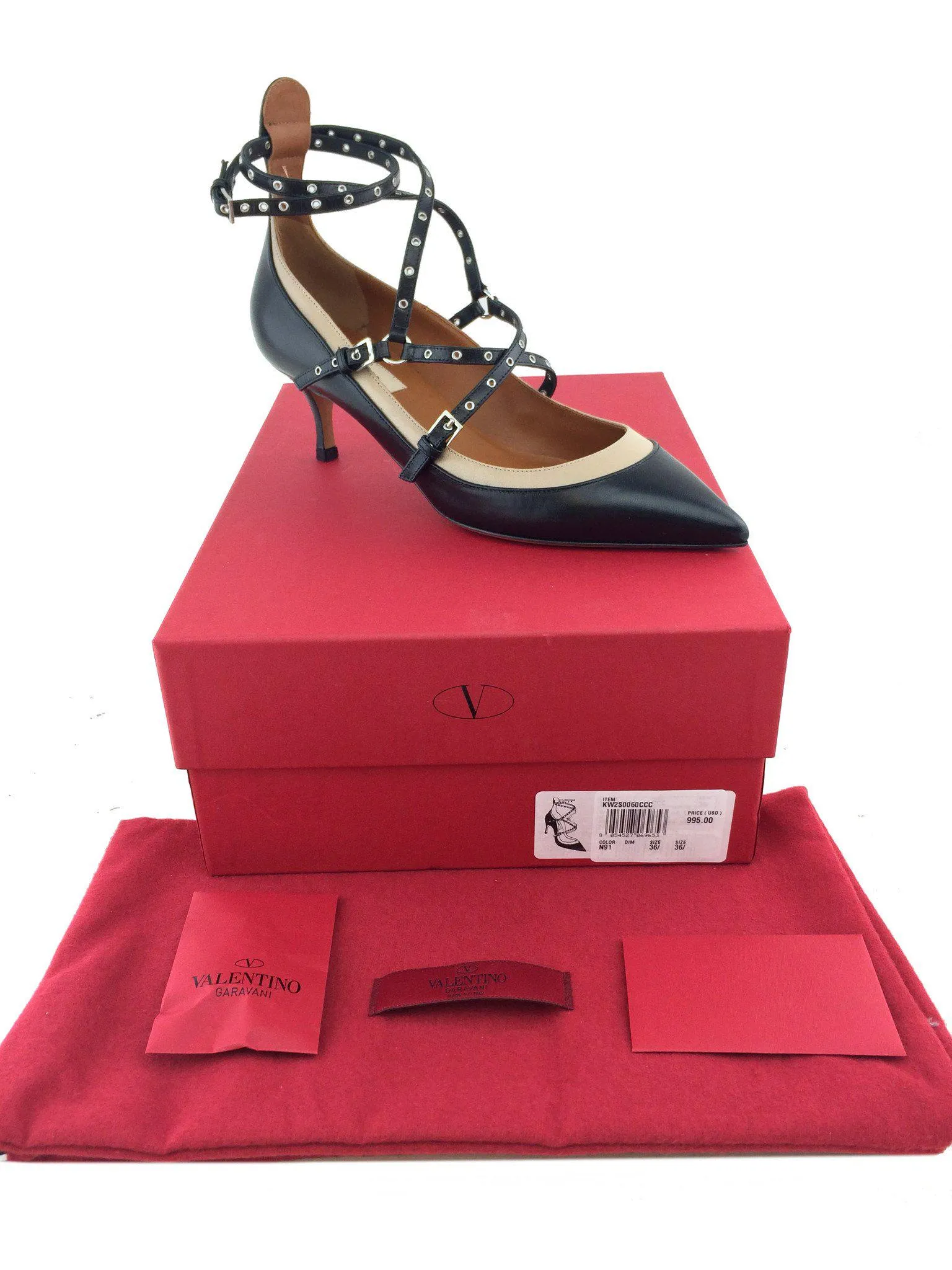 Valentino Love Latch Grommet Pumps Size 6.5 NEW