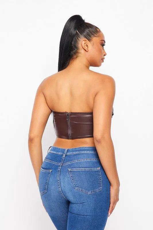 Venus Lace Up Choco Crop Top