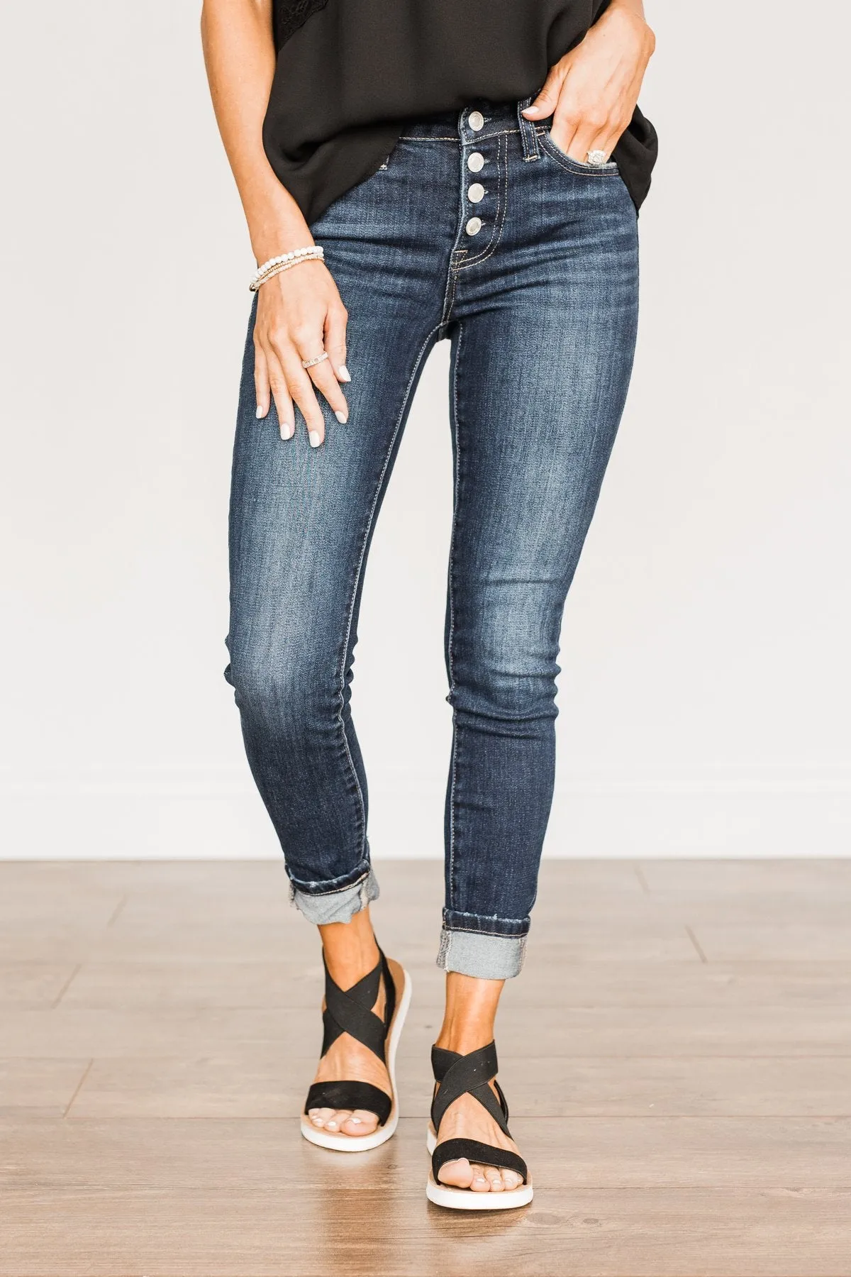 Vervet Mid-Rise Skinny Jeans- Meredith Wash