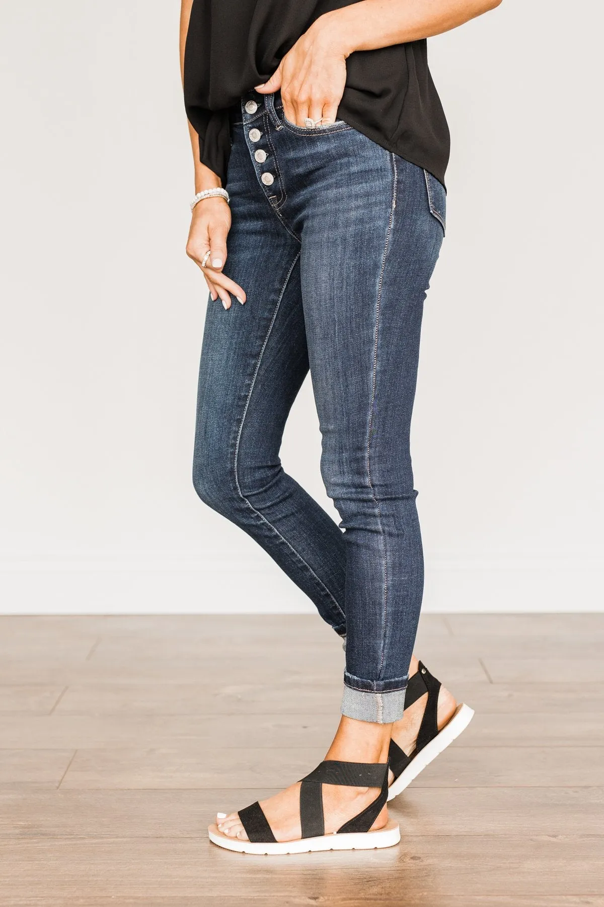 Vervet Mid-Rise Skinny Jeans- Meredith Wash