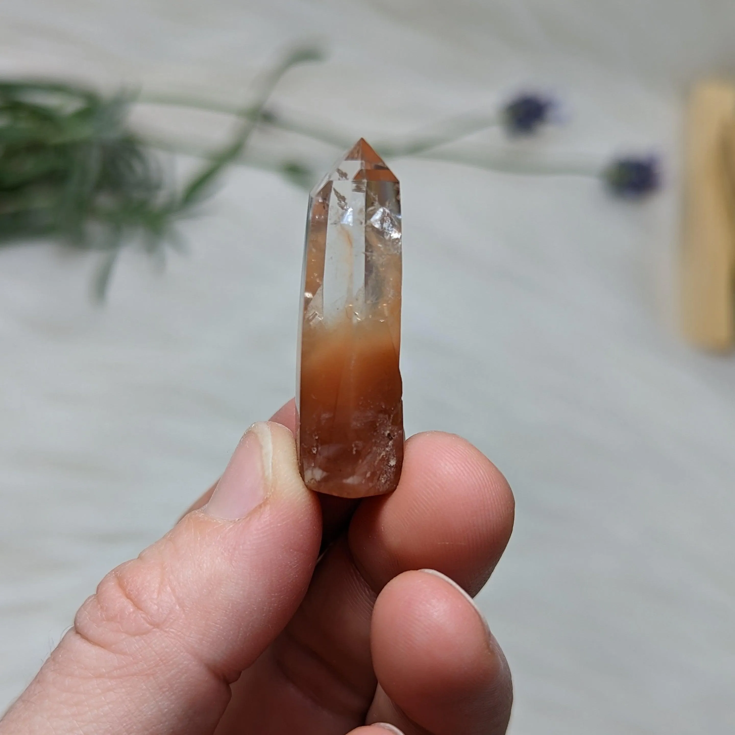 Very Clear, Red and Orange Hematoid Quartz Specimen from Madagascar