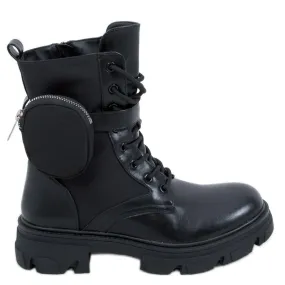 Victor Black lace-up boots