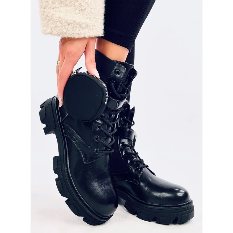 Victor Black lace-up boots