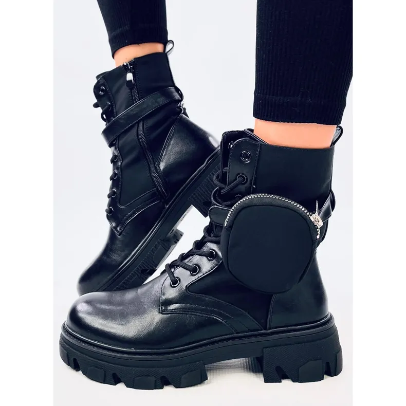 Victor Black lace-up boots