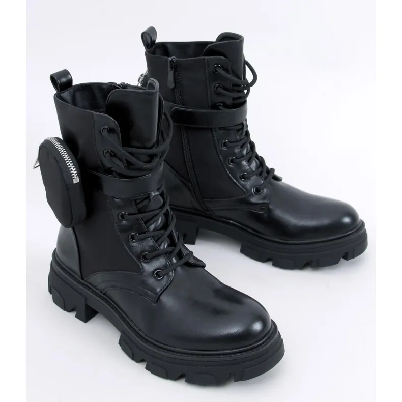 Victor Black lace-up boots