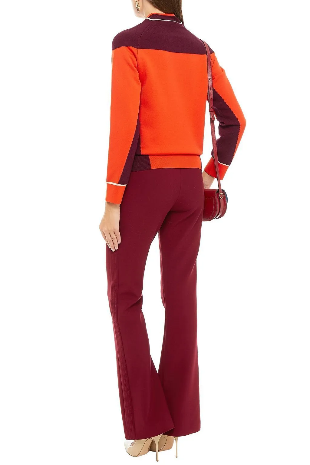 Victoria Beckham  |Crew Neck Casual Style Wool Bi-color Long Sleeves Medium