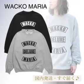 WACKO MARIA  |Crew Neck Street Style Long Sleeves Cotton Oversized Logo