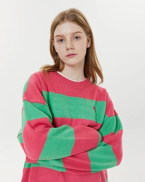 Wai Kei  |Crew Neck Stripes Casual Style Unisex Street Style U-Neck