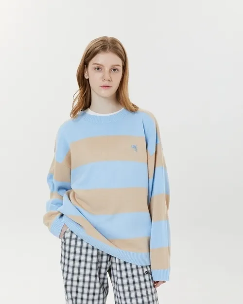 Wai Kei  |Crew Neck Stripes Casual Style Unisex Street Style U-Neck