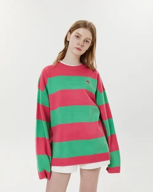 Wai Kei  |Crew Neck Stripes Casual Style Unisex Street Style U-Neck