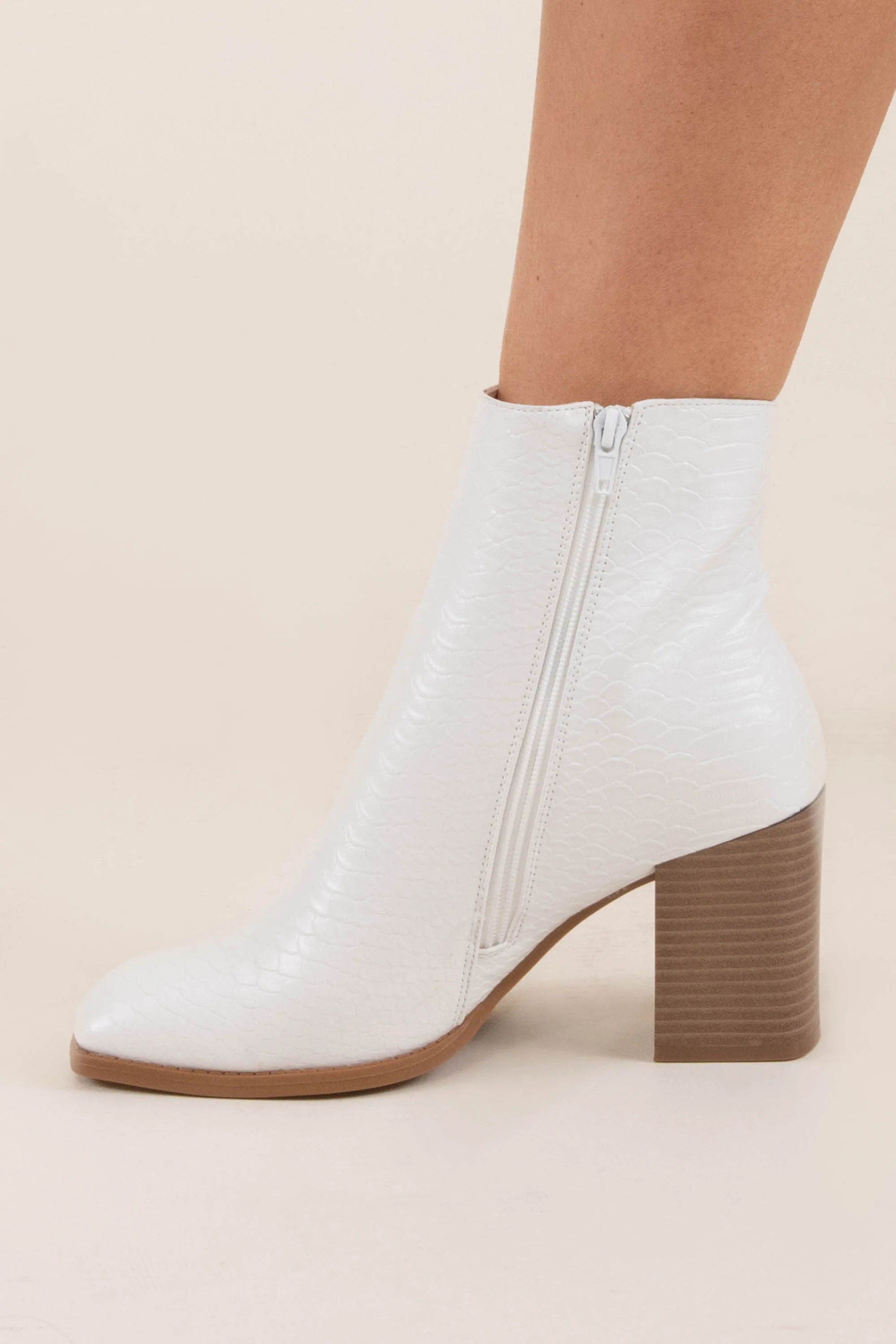 Walking Into The Great Unknown Booties, White