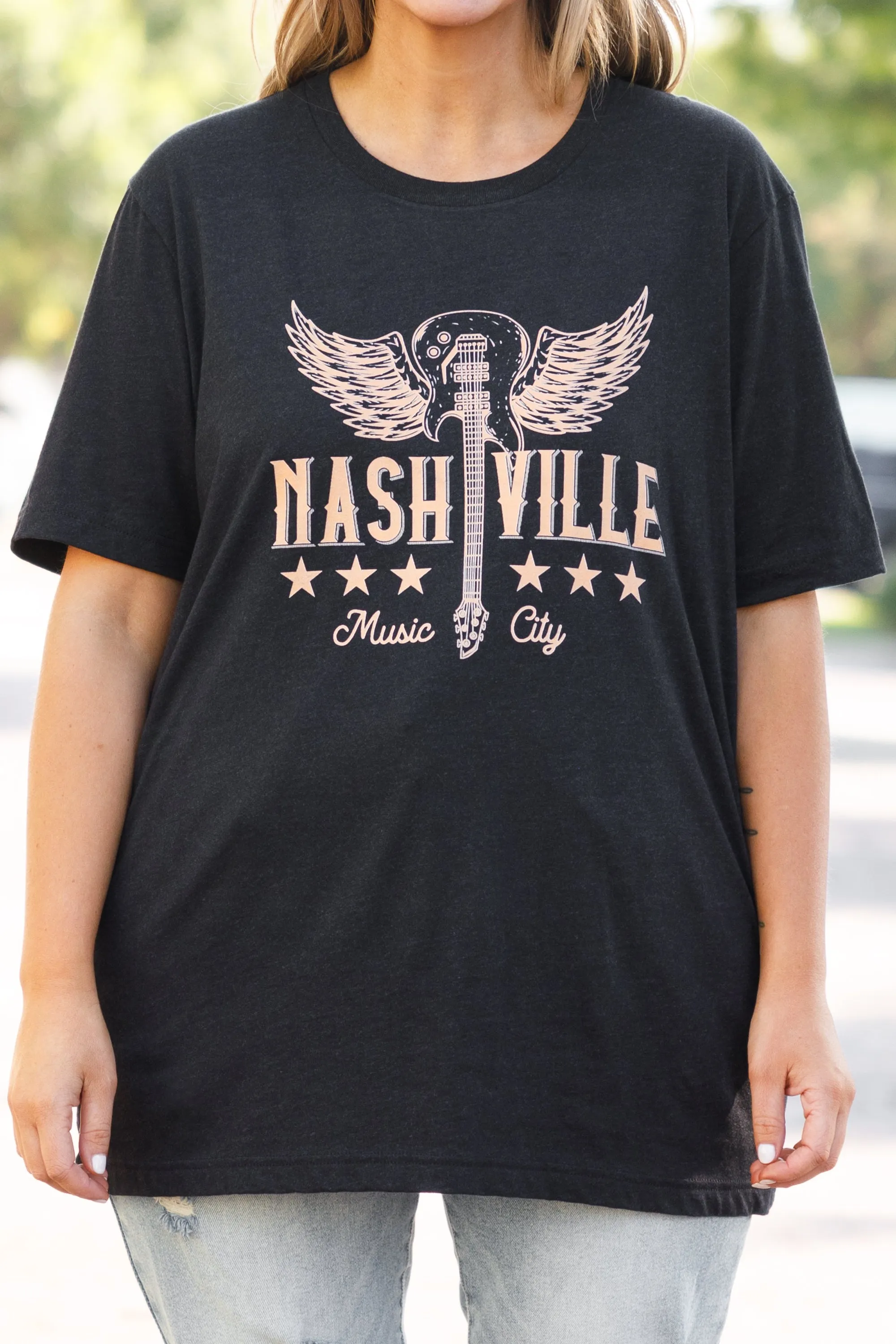 Welcome To Music City Tee, Black Heather