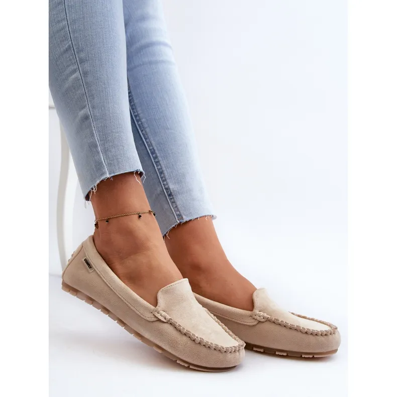 Women's Eco Suede Moccasins Beige Amrutia