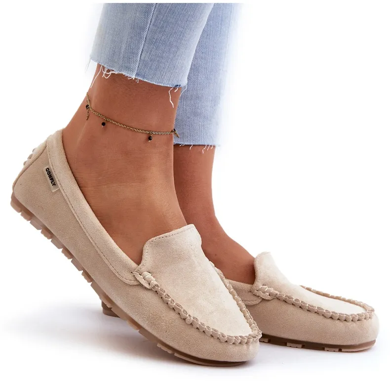 Women's Eco Suede Moccasins Beige Amrutia