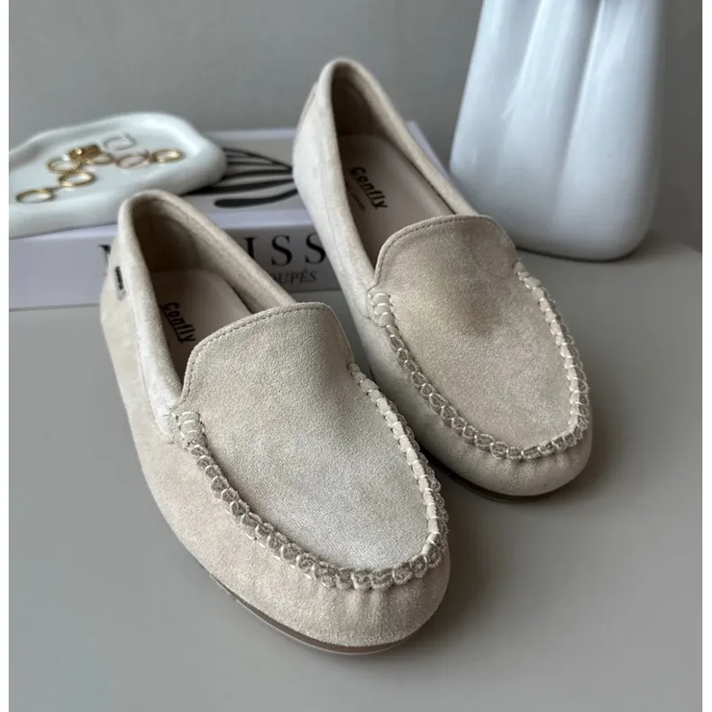 Women's Eco Suede Moccasins Beige Amrutia