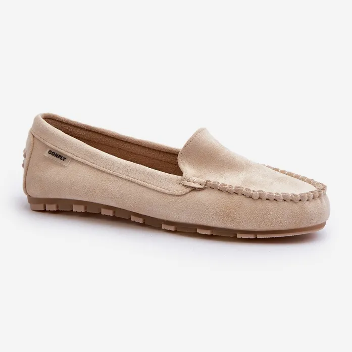 Women's Eco Suede Moccasins Beige Amrutia