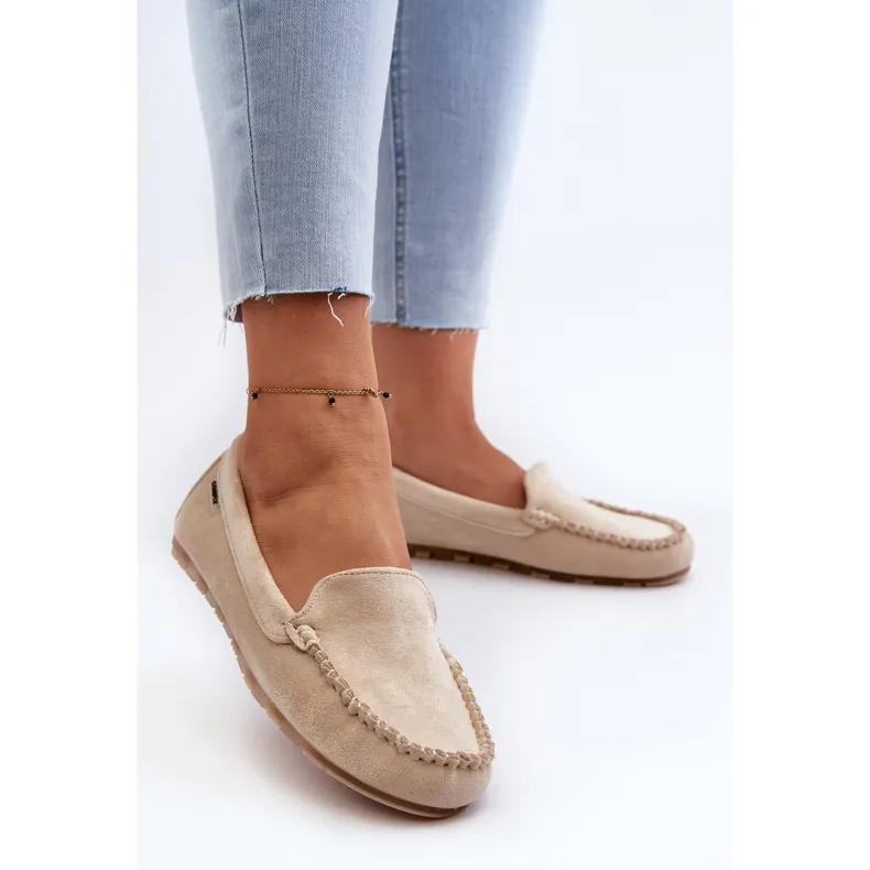 Women's Eco Suede Moccasins Beige Amrutia