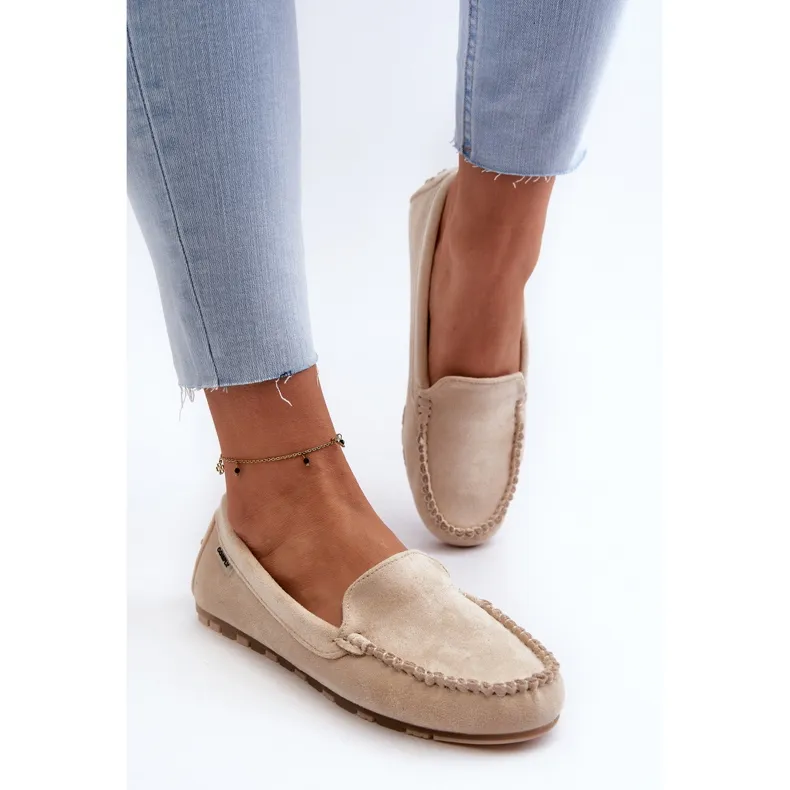 Women's Eco Suede Moccasins Beige Amrutia