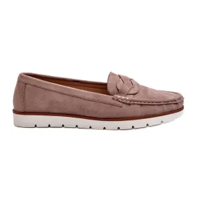 Women's Eco Suede Moccasins, Dark Beige Nestalia