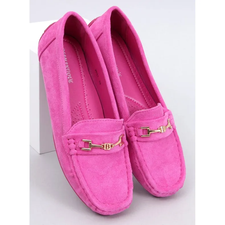 Women's suede moccasins Sourd Fuchsia pink