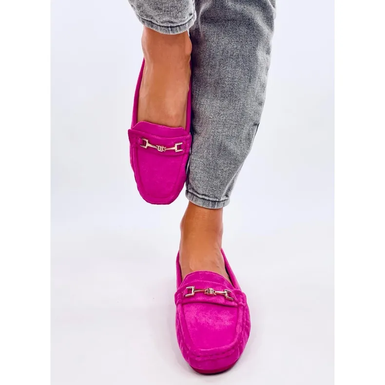 Women's suede moccasins Sourd Fuchsia pink