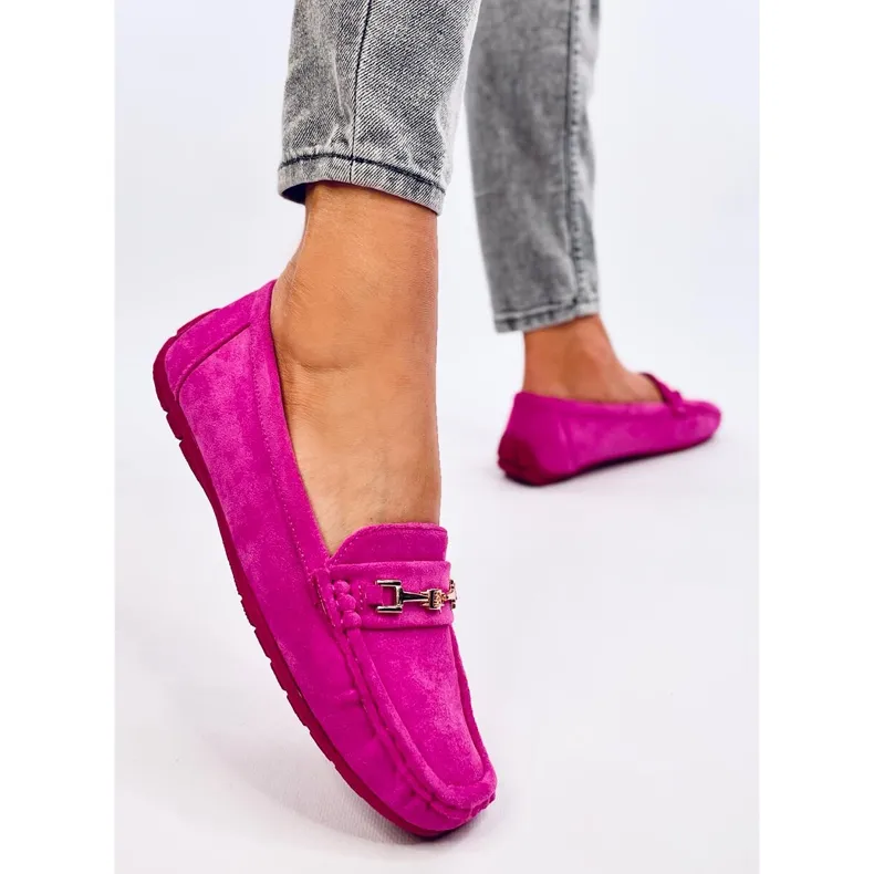 Women's suede moccasins Sourd Fuchsia pink