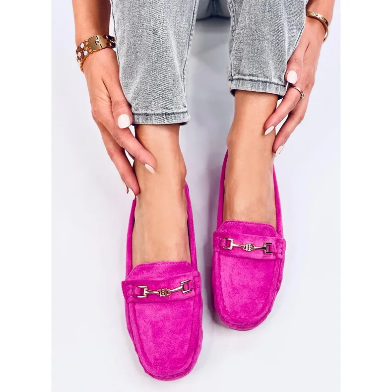 Women's suede moccasins Sourd Fuchsia pink