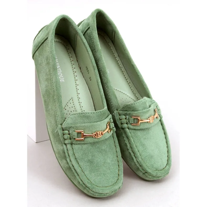 Women's suede moccasins Sourd L.GREEN