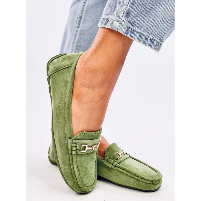 Women's suede moccasins Sourd L.GREEN