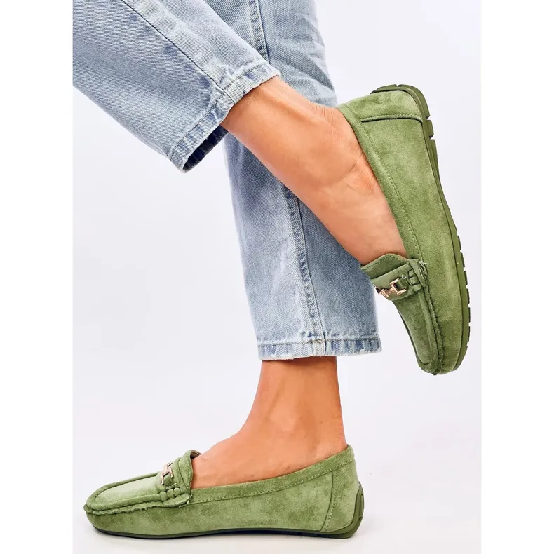 Women's suede moccasins Sourd L.GREEN