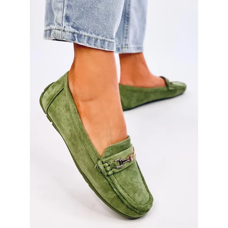 Women's suede moccasins Sourd L.GREEN