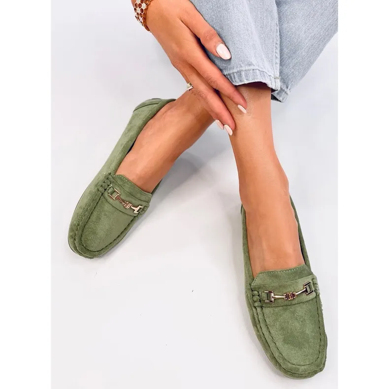 Women's suede moccasins Sourd L.GREEN