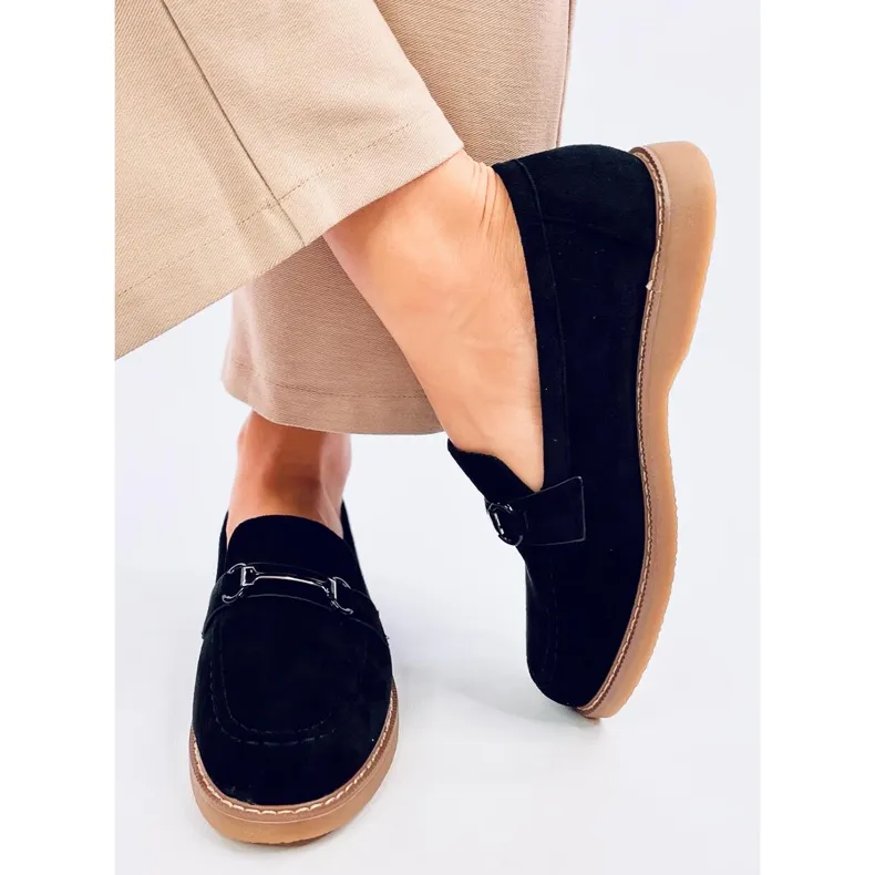 Women's suede moccasins States Black