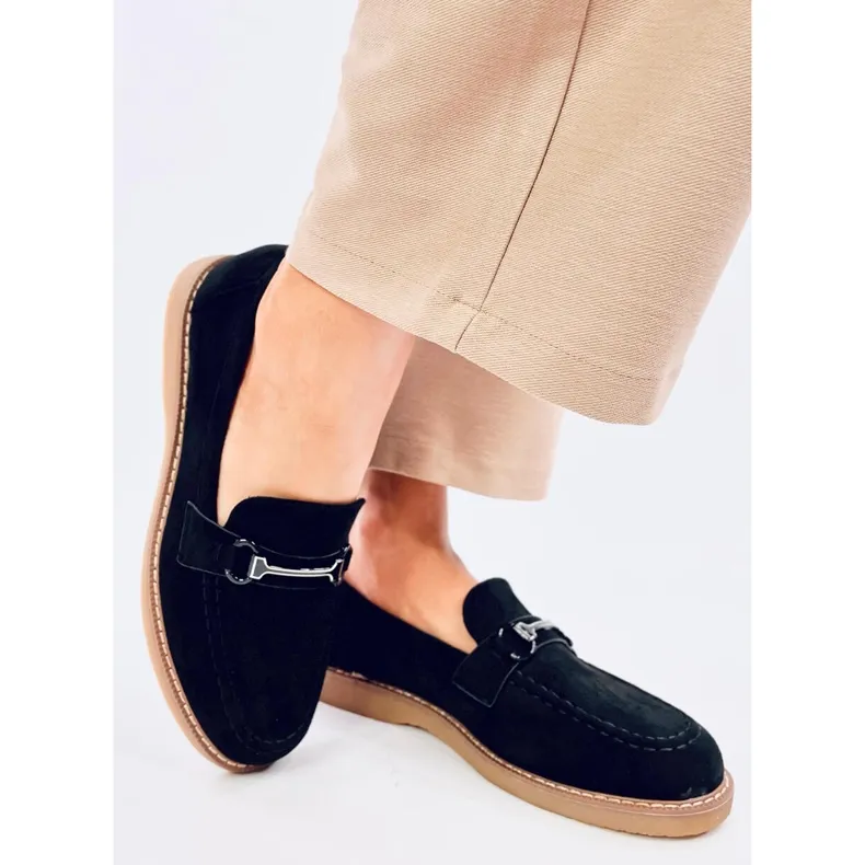 Women's suede moccasins States Black