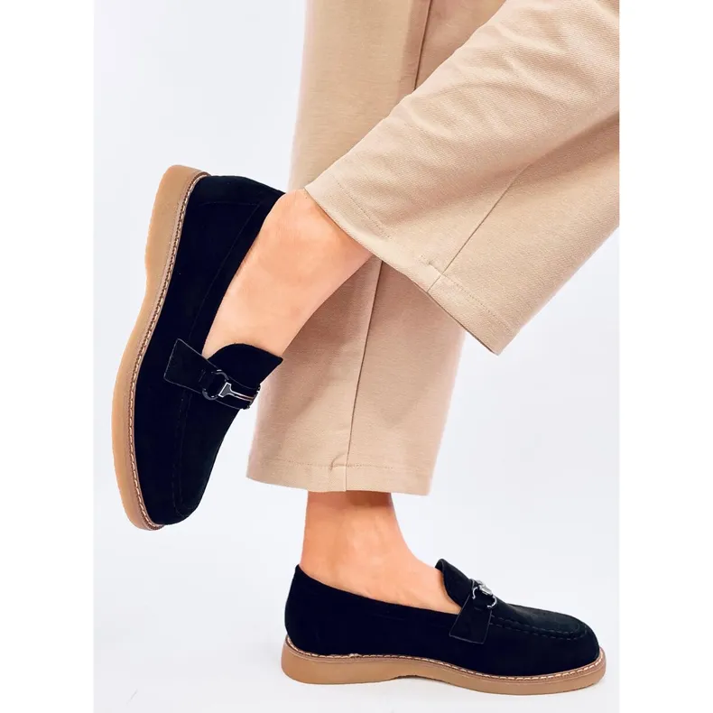 Women's suede moccasins States Black