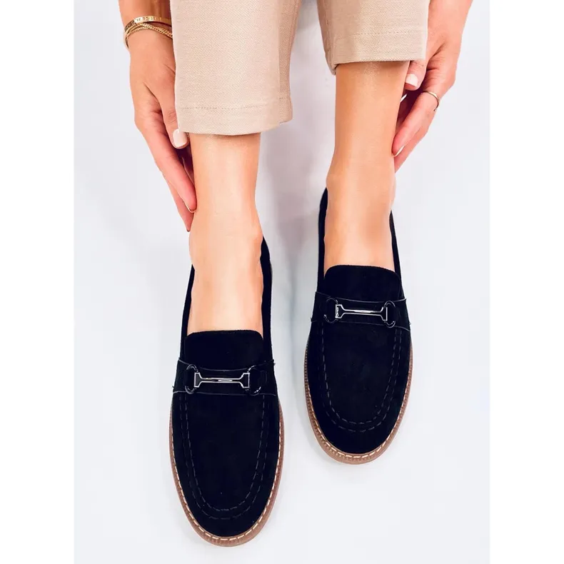 Women's suede moccasins States Black