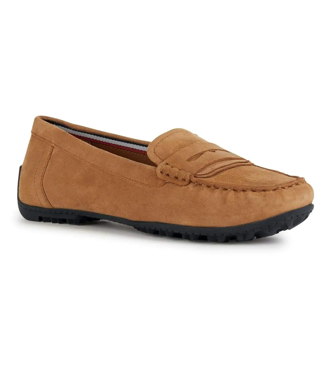 Womens/ladies kosmopolis suede moccasins camel Geox