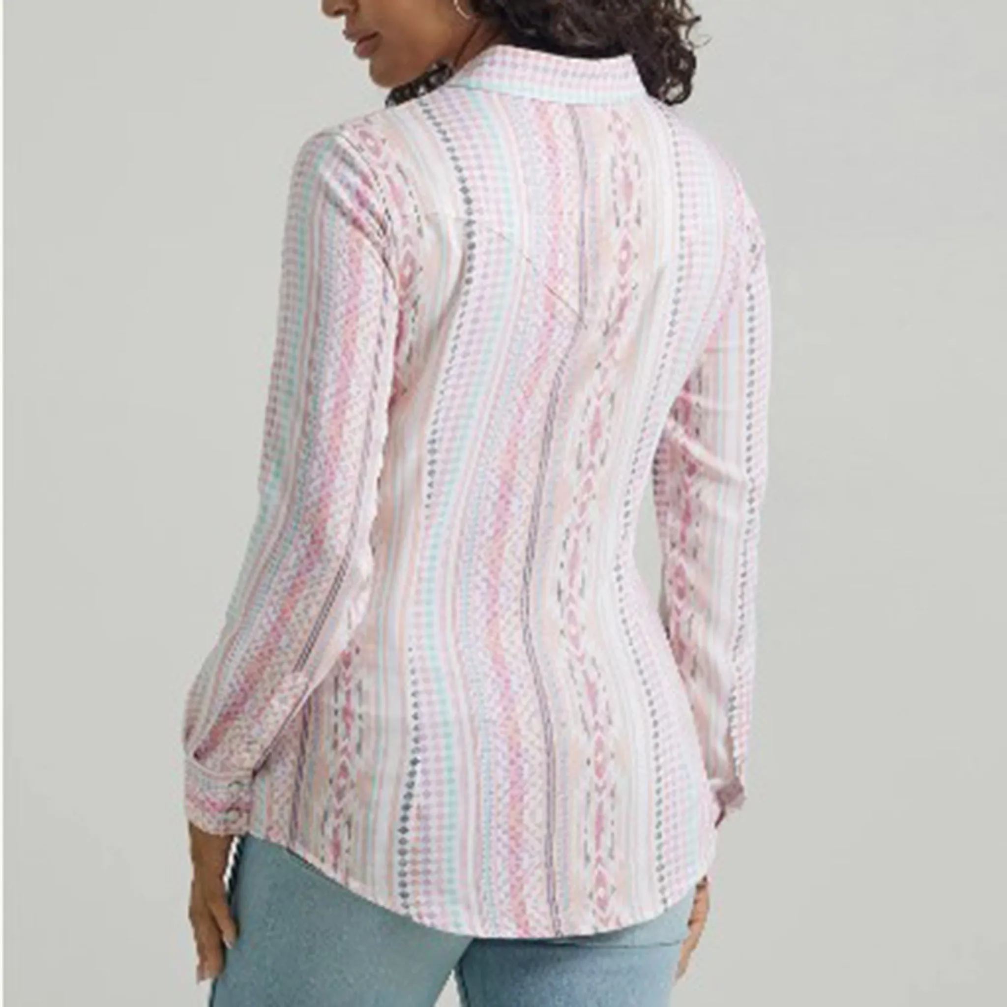 Wrangler Women's Pink Southwest Aztec Long Sleeve