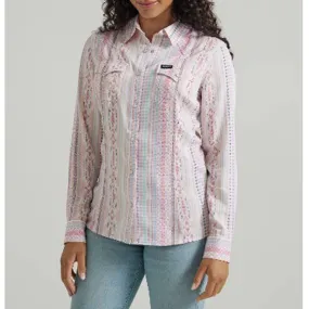 Wrangler Women's Pink Southwest Aztec Long Sleeve