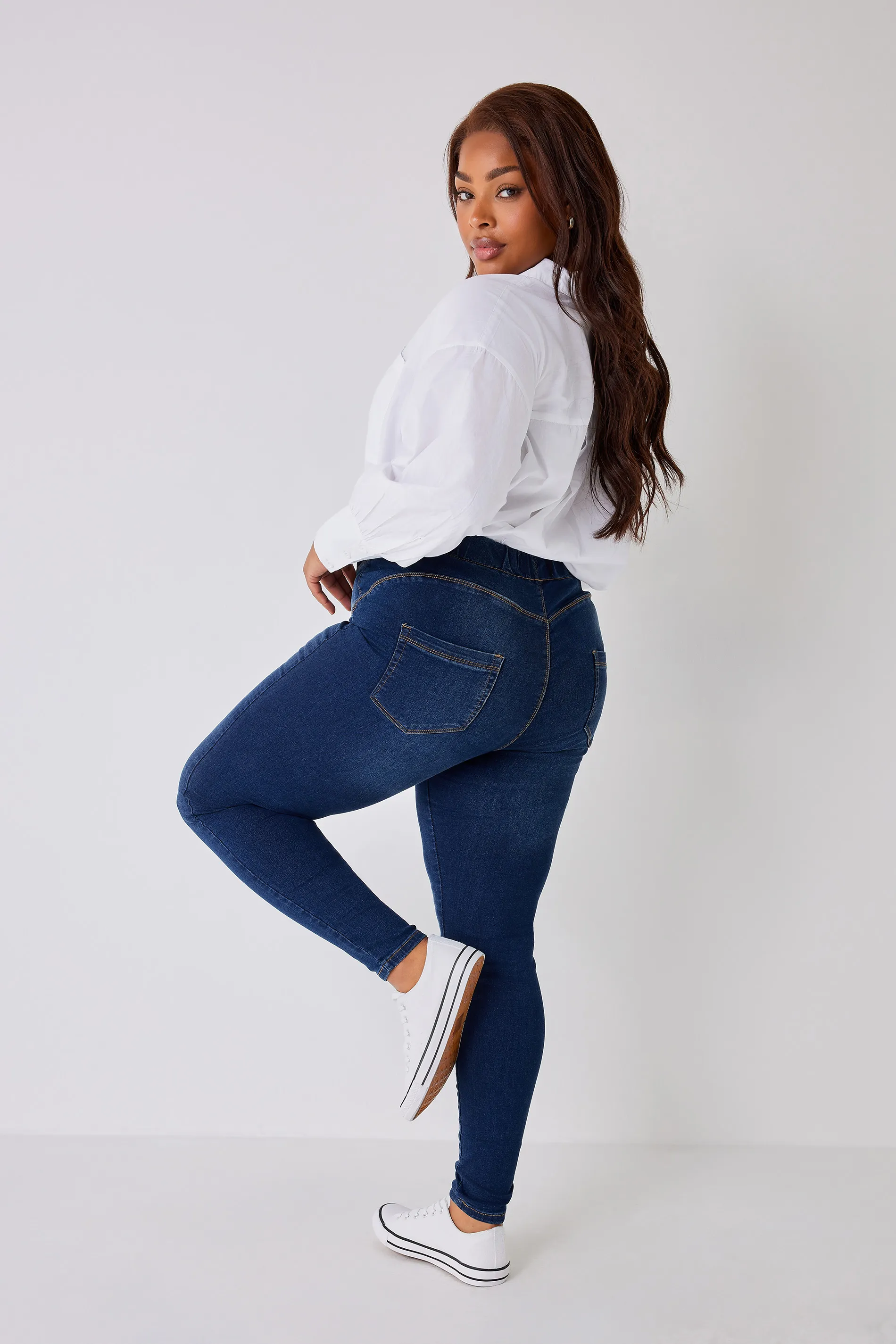 YOURS FOR GOOD Curve Indigo Blue Skinny Stretch AVA Jeans