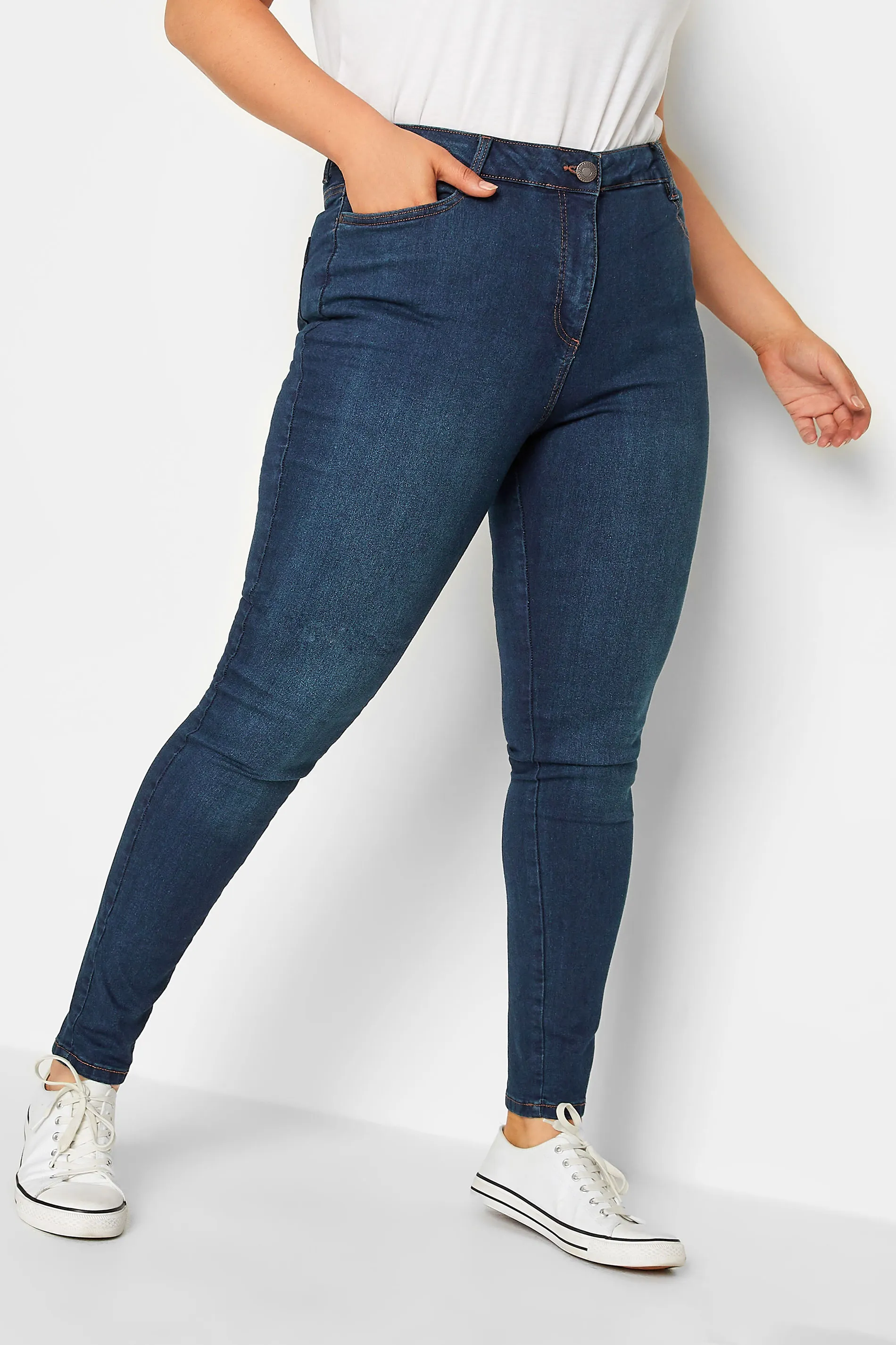 YOURS FOR GOOD Curve Indigo Blue Skinny Stretch AVA Jeans