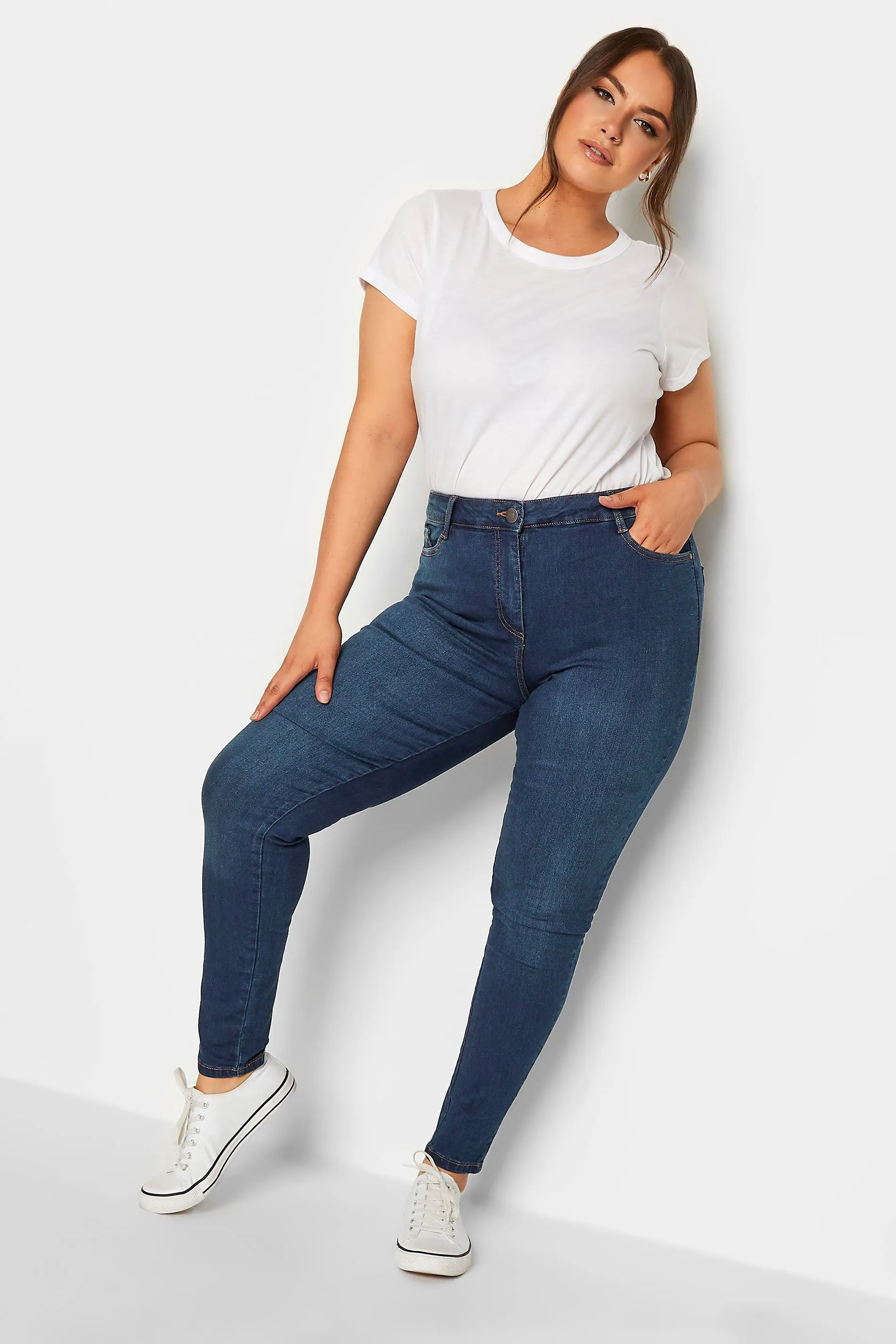 YOURS FOR GOOD Curve Indigo Blue Skinny Stretch AVA Jeans